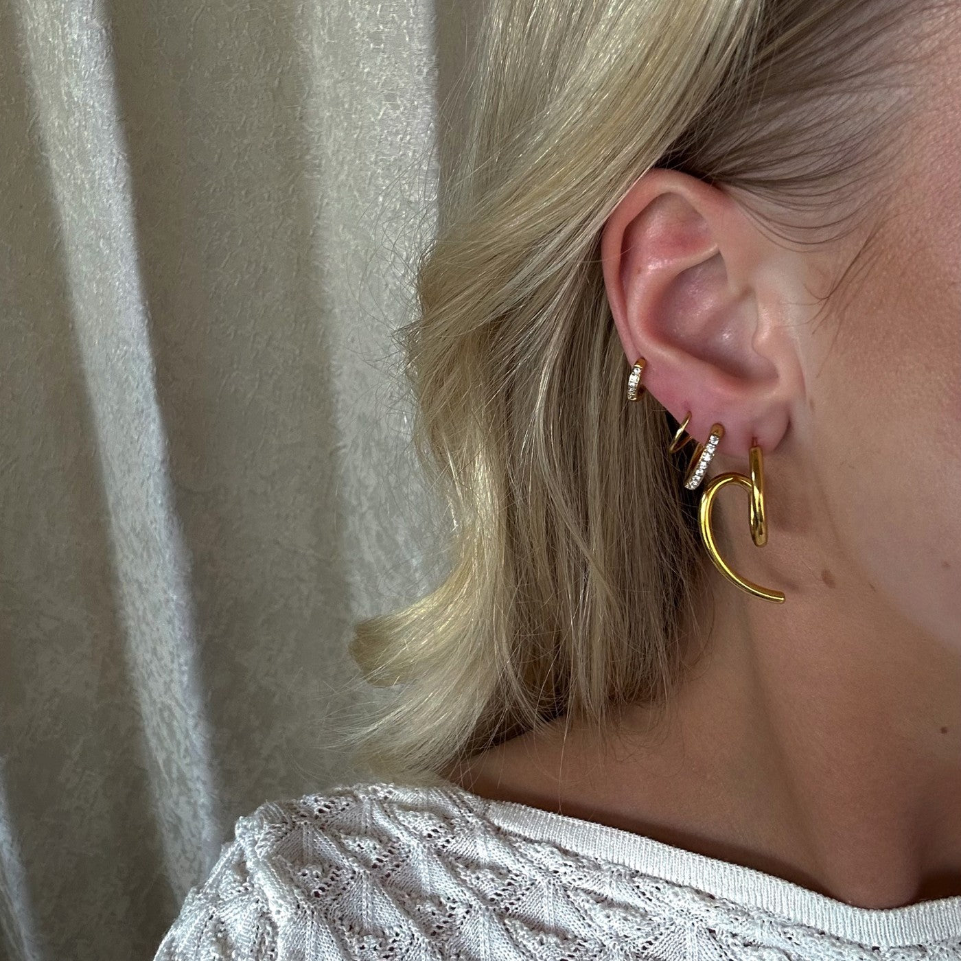 Lola spiral øreringe med zirkonia