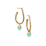 Glory øreringe i 18 karat guldbelagt sølv med aqua kalcedon