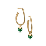 Glory øreringe i 18 karat guldbelagt sølv med grøn onyx