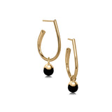 Glory øreringe i 18 karat guldbelagt sølv med sort onyx