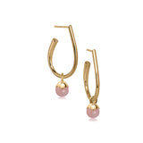 Glory øreringe i 18 karat guldbelagt sølv med rosa kalcedon