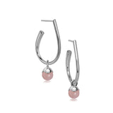Glory øreringe i sølv med rosa kalcedon