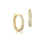 Wave øreringe  i 18 karat guldbelagt sølv med flere zirkonia