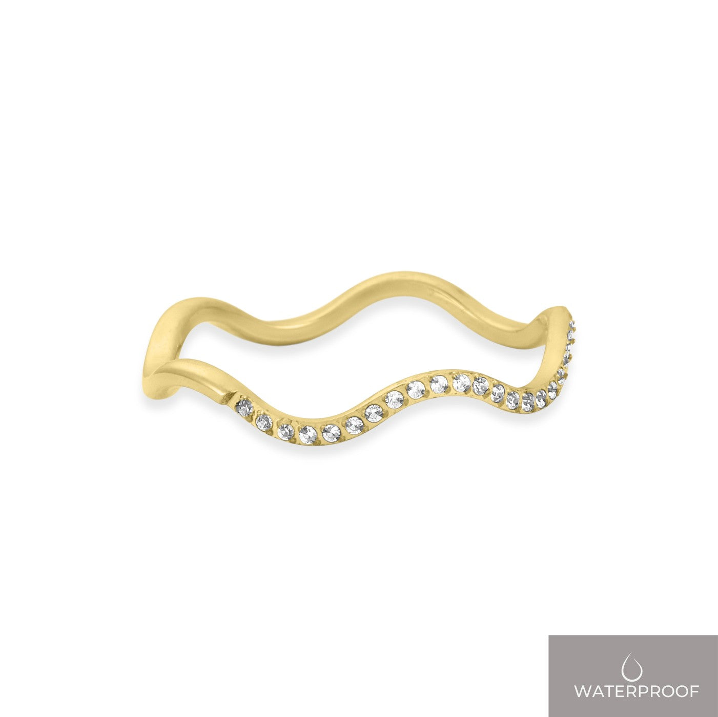Mia soft fine wave ring med zirkonia