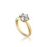 Forest ring i 18 karat guldbelagt sølv med stor zirkonia