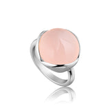 Glory ring stor i sølv med rosa kalcedon
