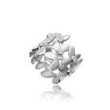 Forest blad ring i sølv med topaser