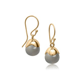 Glory øreringe i 18 karat guldbelagt sølv med grå månesten