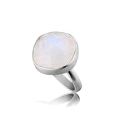 Rainbow ring i sølv med regnbue månesten