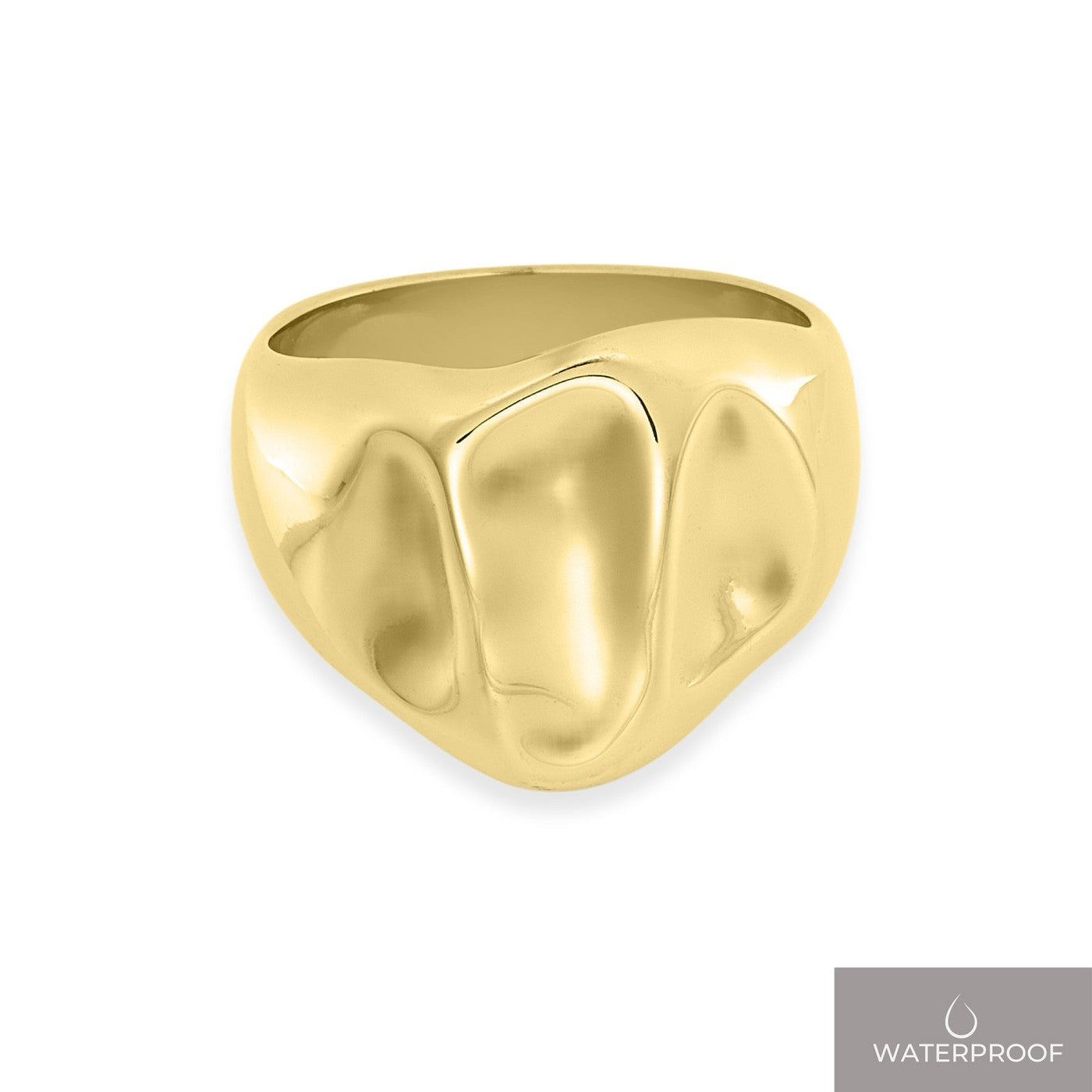 Ophelia signet ring i hamret look
