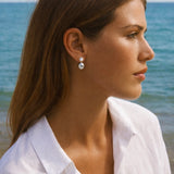 Glory øreringe i sølv med ferskvandsperle og kugle