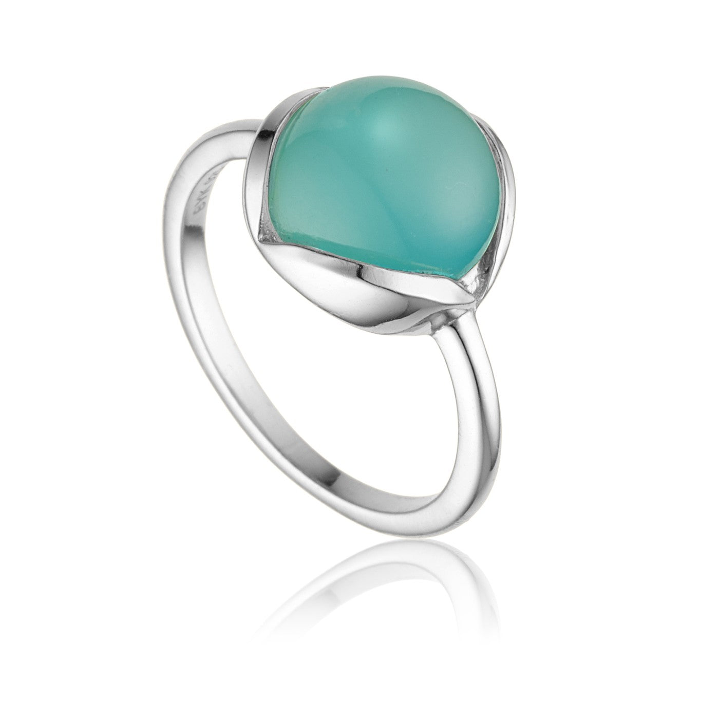 Glory sølv ring med  aqua kalcedon ædelsten