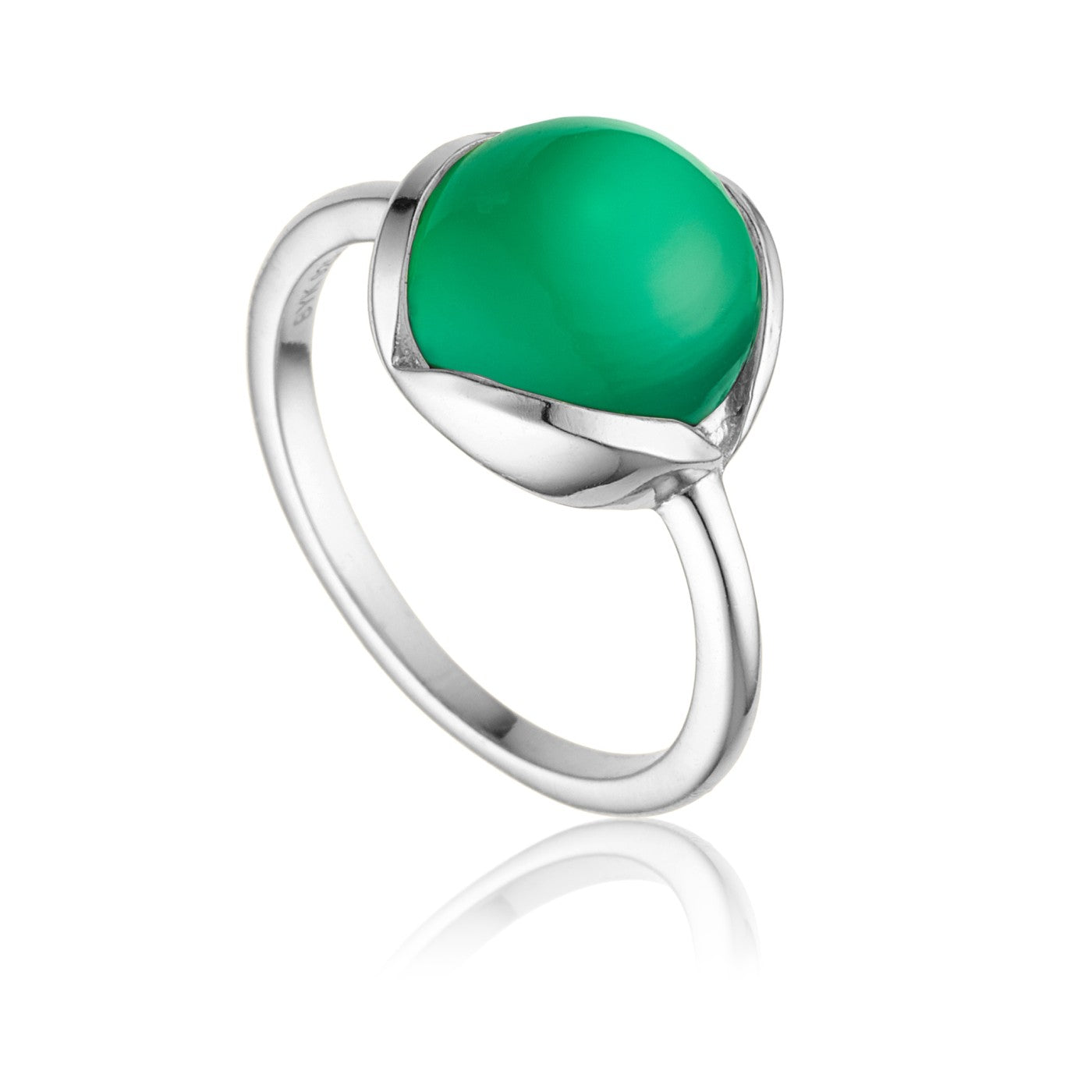 Glory sølv ring med  grøn onyx