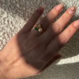 Glory ring petit i 18 karat guldbelagt sølv med grøn onyx