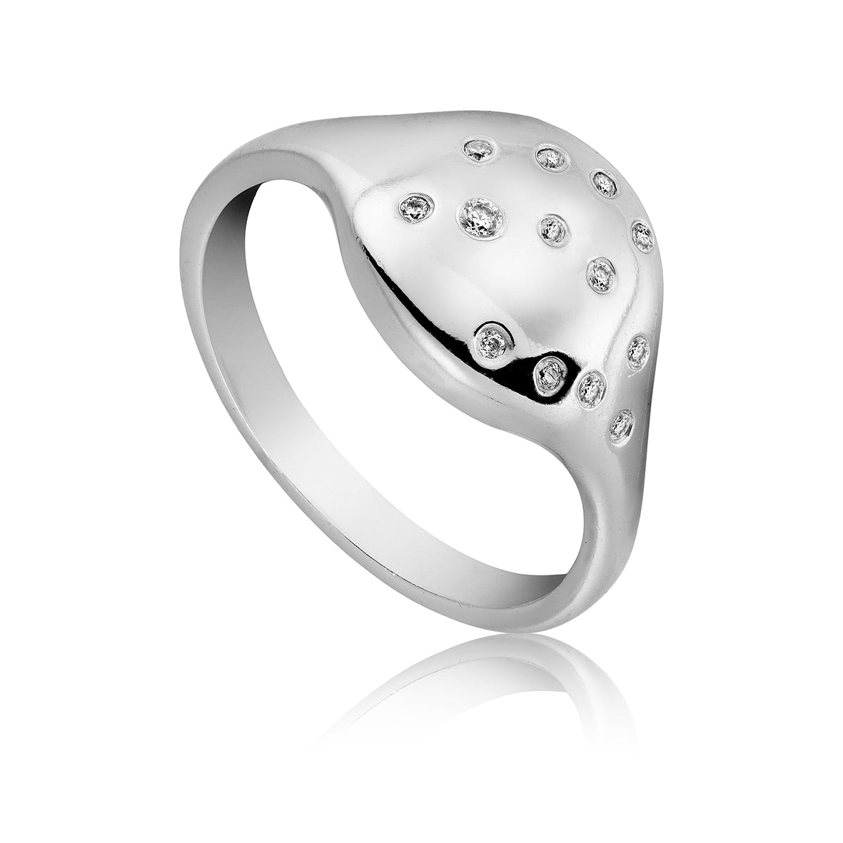 Classic ring i sølv med zirkonia 