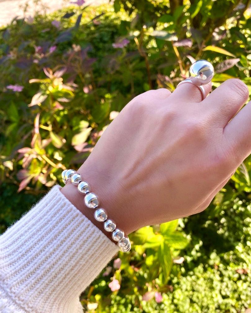 OP sølv armbånd med kugler