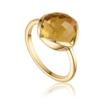 Grace ring i 18 karat guldbelagt sølv med hydro morganit quartz