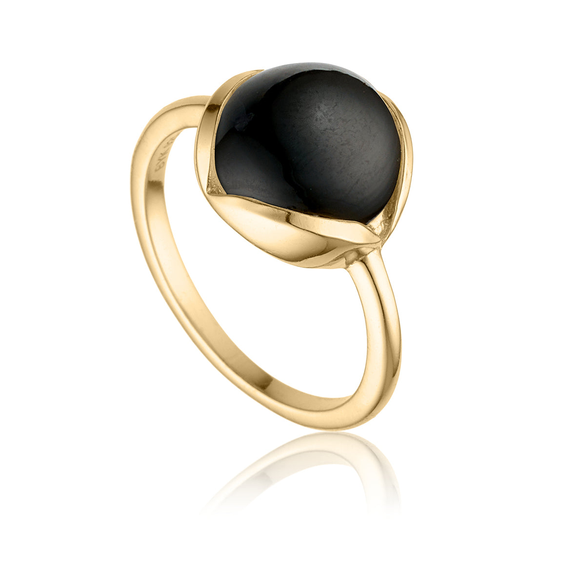 Glory ring i 18 karat guldbelagt sølv med sort onyx