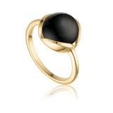Glory ring i 18 karat guldbelagt sølv med sort onyx