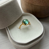 Grace ring i 18 karat guldbelagt sølv med grøn amethyst quartz