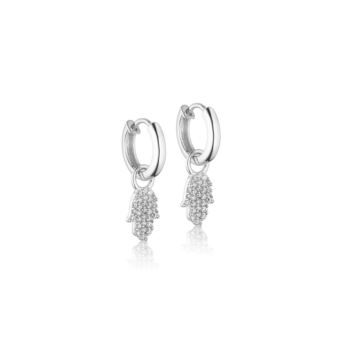 Individual Hamsa charm i sølv med zirkonia