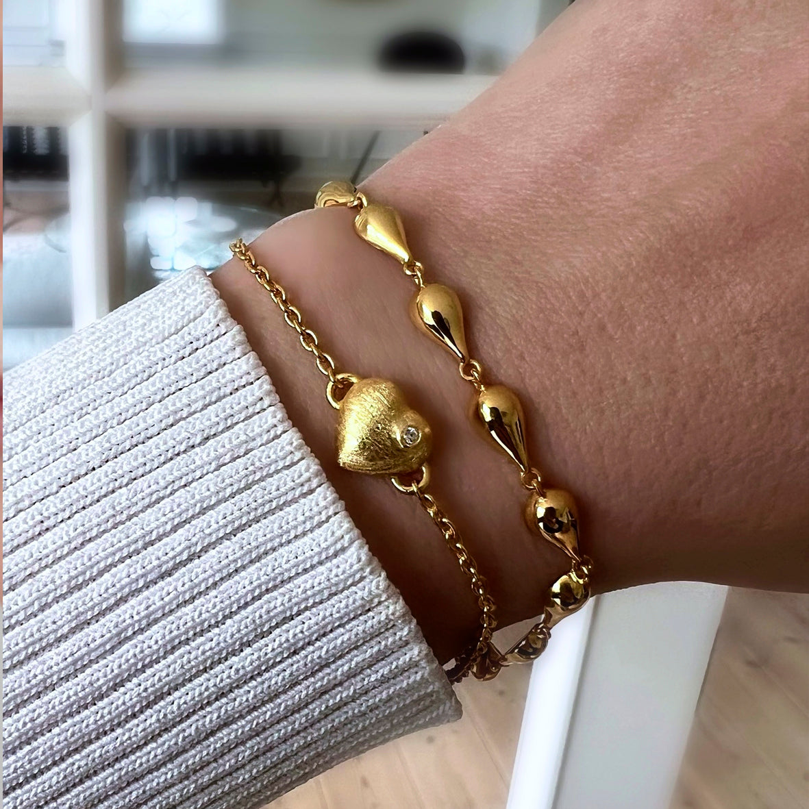 Divine armbånd i sølv med hjerte og zirkonia