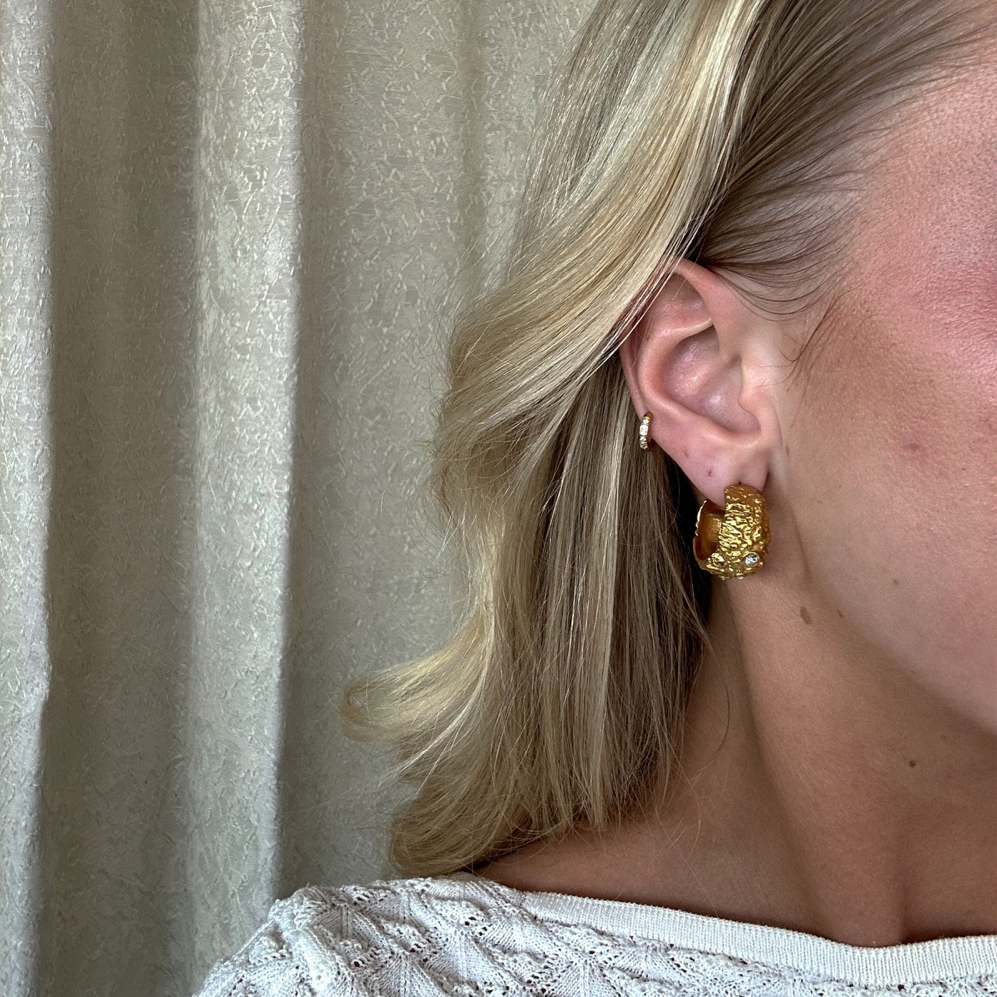 Angelina chunky refined øreringe med zirkonia