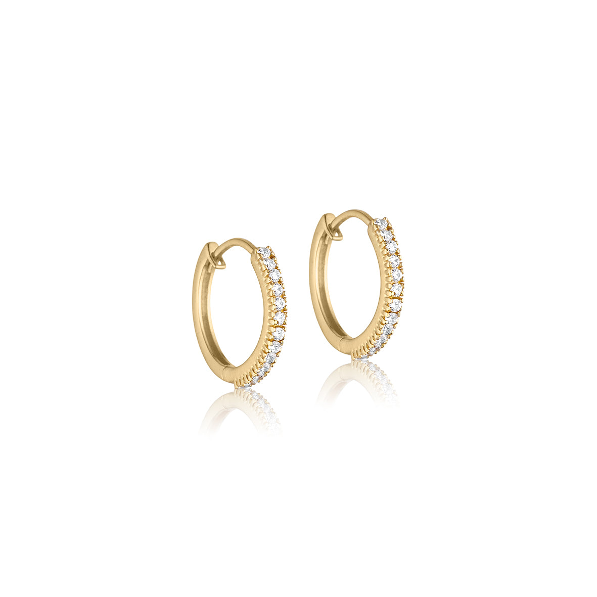 Individual Hoops zirkonia i 18 karat guldbelagt sølv