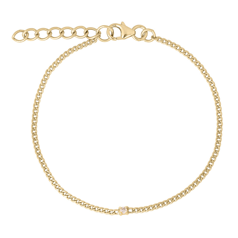 Infinity armbånd i 18 karat guldbelagt sølv med brillantslebet diamant