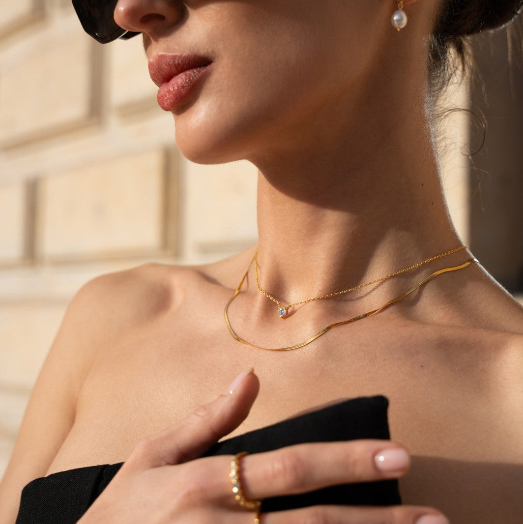 Allure halskæde i sølv med zirkonia