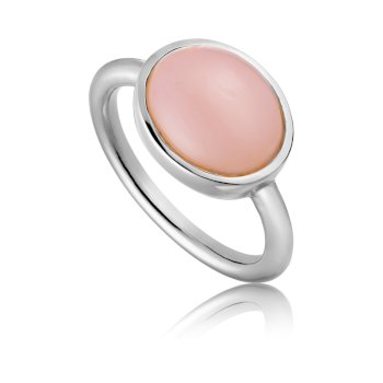 Royal ring i sølv med rosa opal