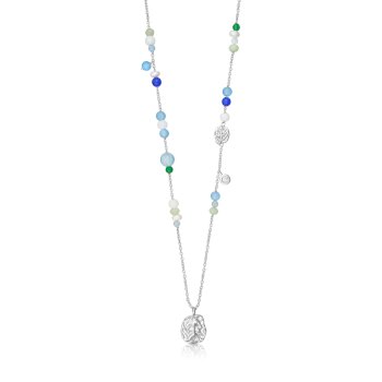Arctic Colors Halskette aus Silber mit Schmucksteinen