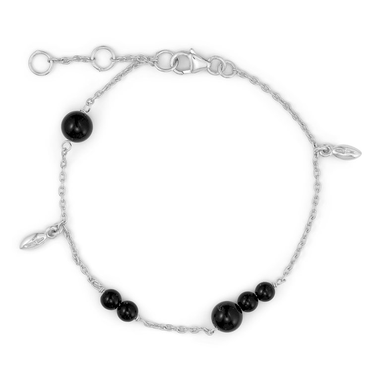 Berries armbånd i sølv med sort onyx