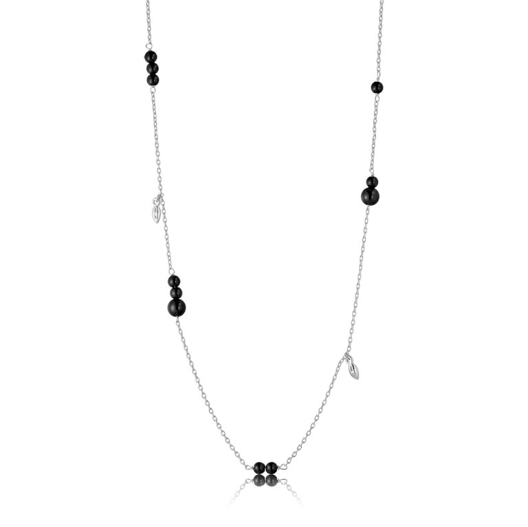 Berries halskæde i sølv med sort onyx
