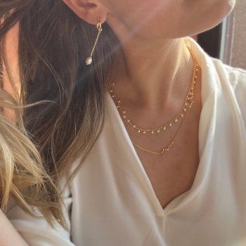 Wave-Halskette aus 18 Karat vergoldetem Silber mit kleinen Wellen