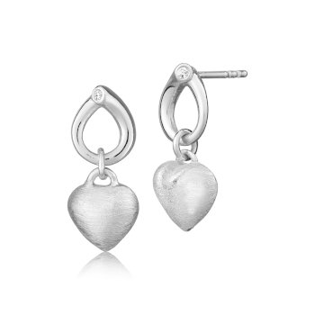 Divine Ohrringe aus Silber mit Herz und Zirkonia