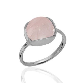Glory ring  i sølv med rosa kalcedon
