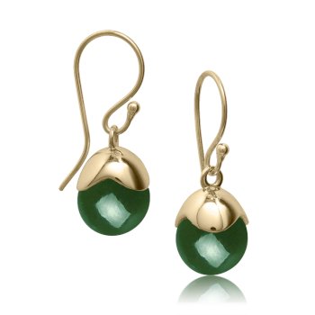 Glory-Ohrringe aus 18 Karat vergoldetem Silber mit grünem Onyx