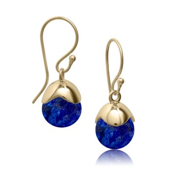 Glory øreringe i 18 karat guldbelagt sølv med blå lapis lazuli