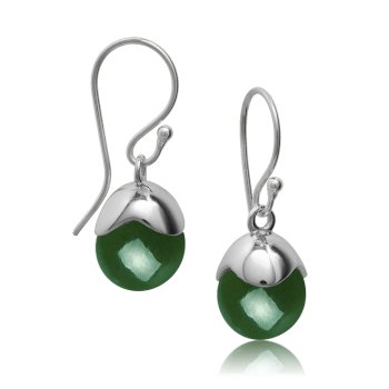 Glory-Ohrringe aus Silber mit grünem Onyx