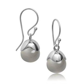 Glory-Ohrringe aus Silber mit grauer Mondstein