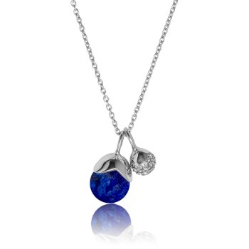 Glory kæde i sølv med vedhæng af lapis lazuli og hvide topaser