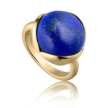 Glory ring stor 18 karat guldbelagt sølv med blå lapis lazuli