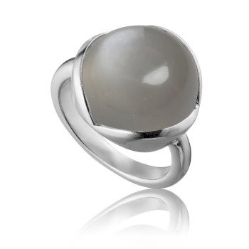 Glory ring stor i sølv med grå månestein