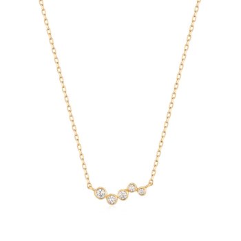 Fine Halskette aus 14 Karat Gold mit natürlichen Diamanten besetzt