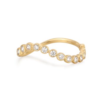 Fine Ring aus 14 Karat Gold, besetzt mit natürlichen Diamanten