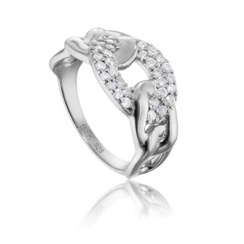 Infinity ring i sølv med 30 brillantslebne diamanter