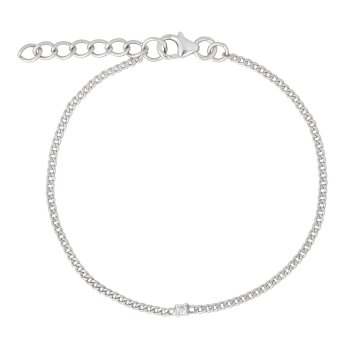 Infinity armbånd i sølv med brillantslebet diamant