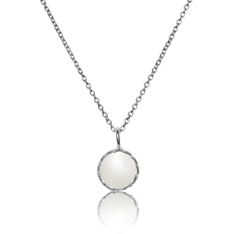 Køb pil halskæde i sølv med hvid månesten ædelsten - Kæder - Hurtig levering