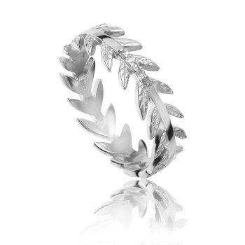 Arktisk pil ring i sølv med champagne farvede diamanter